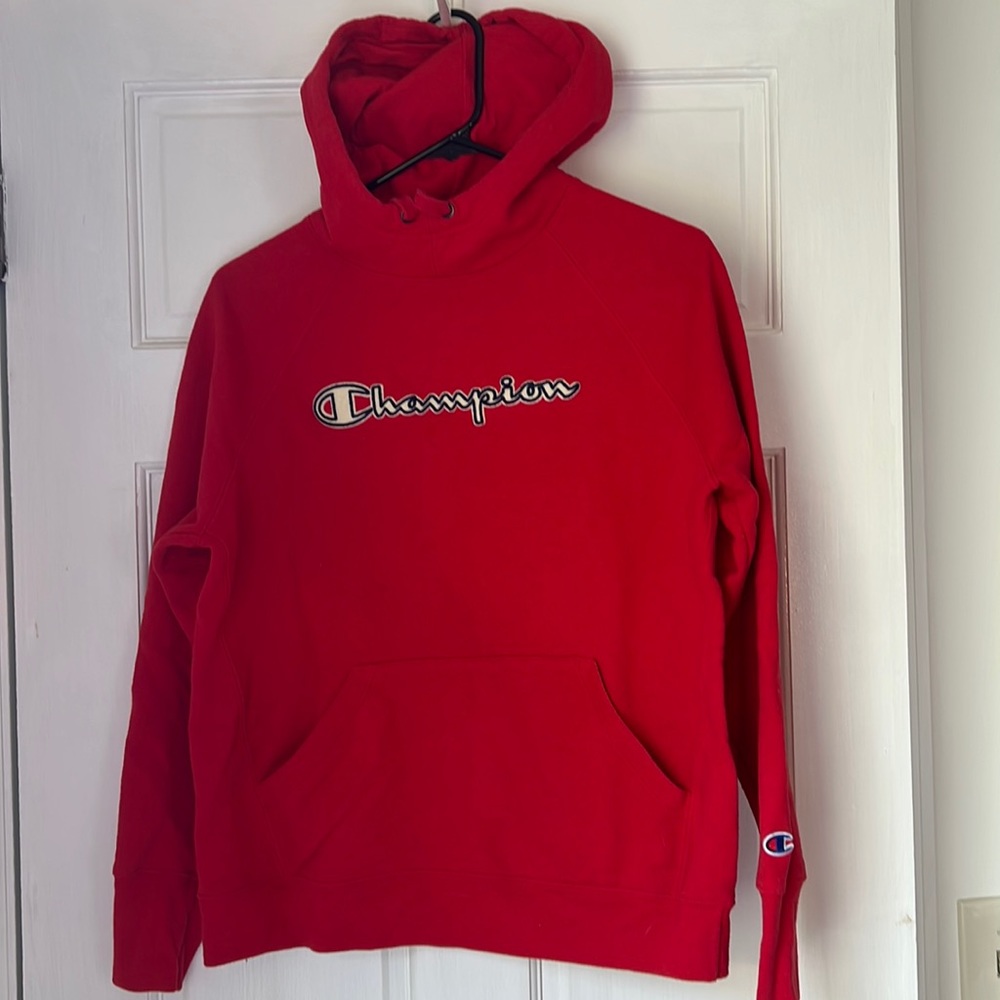 Red Vintage Style CHAMPION hoodie